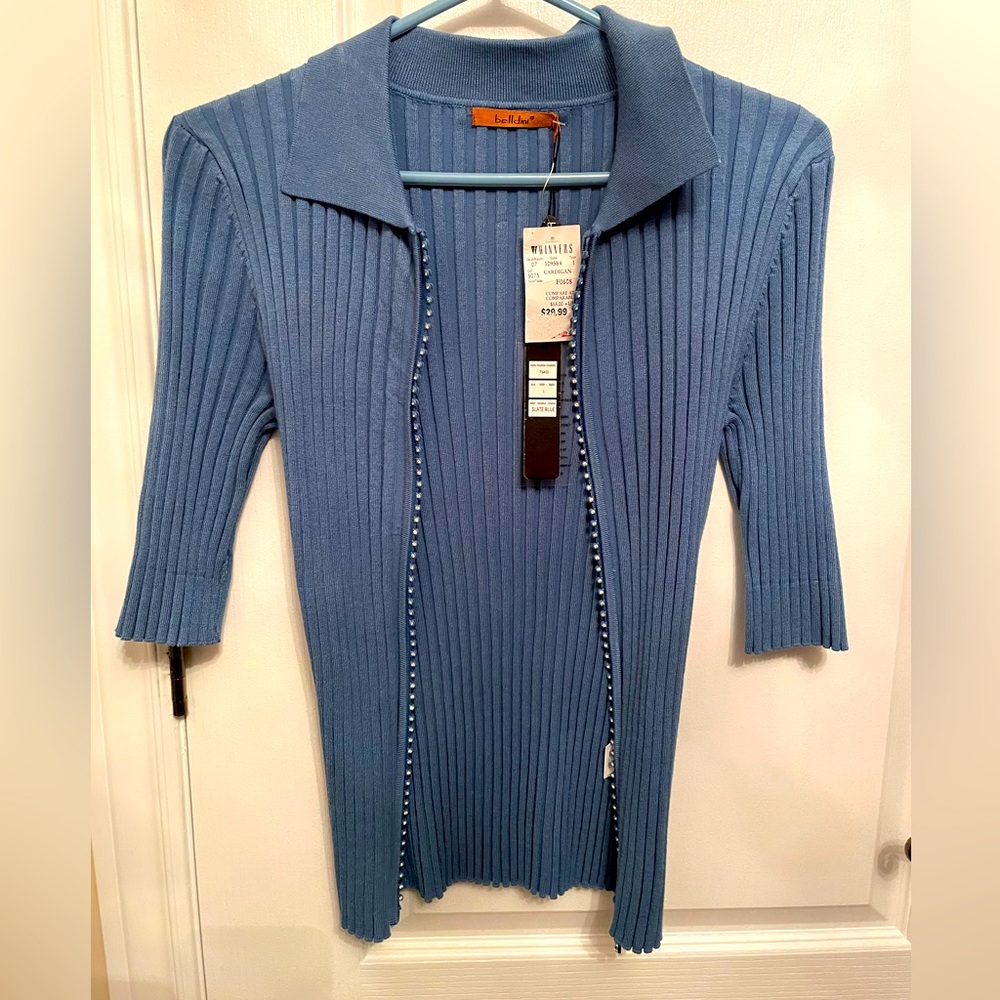 Belldini Cardigan in slate blue, size large but fits medium 🩵